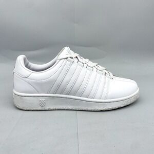 K-Swiss Classic VN Women 9 White Leather Sneakers Low Top Shoes Tennis Casual